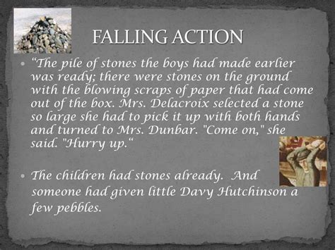 rising action of the lottery|falling action of the lottery.